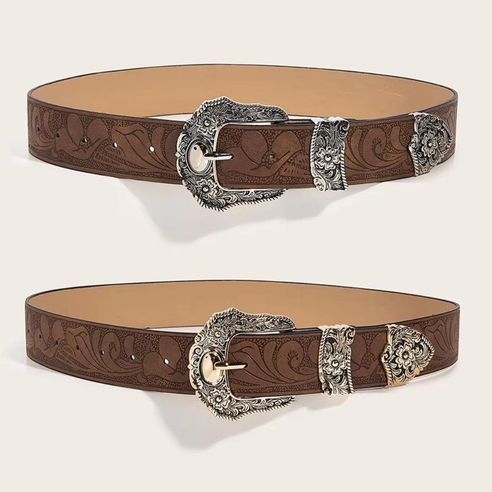 Vintage PU Leather Waistband Versatile Cowgirl Waist Belt Luxury Jeans Belt