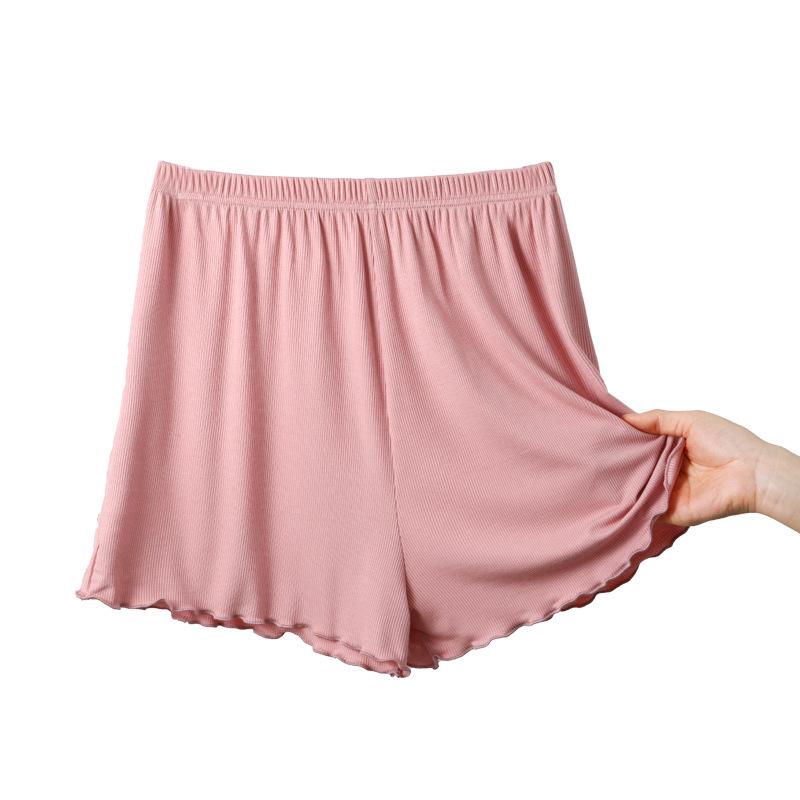 

Women s High Waist Bamboo Cotton Ruffle Shorts - Plus Size, Casual, Wide Leg, Summer Wear 4XL (130-170 lbs) розовый