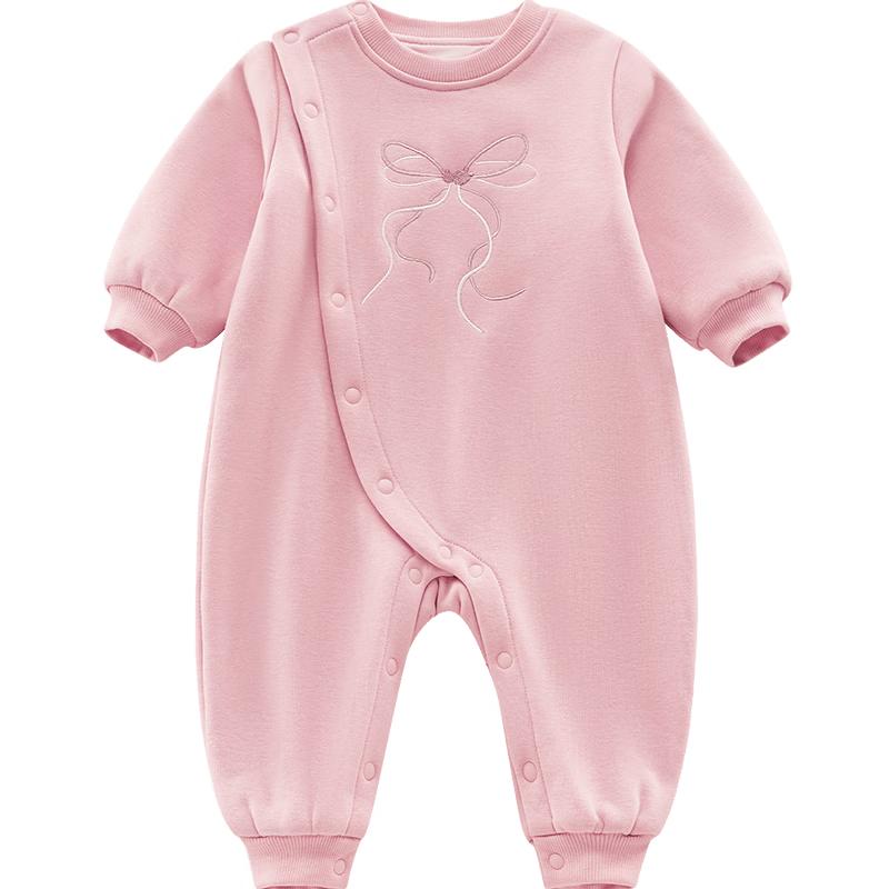 Rabbi Baby Inverted Velvet Warm Long Sleeve Bodysuit 80