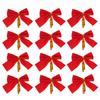 10/50pcs Christmas Bow Red Gold Mini Xmas Tree Bowknot Pendant Ornaments for Home Decoration Navidad New Year Party DIY Gifts