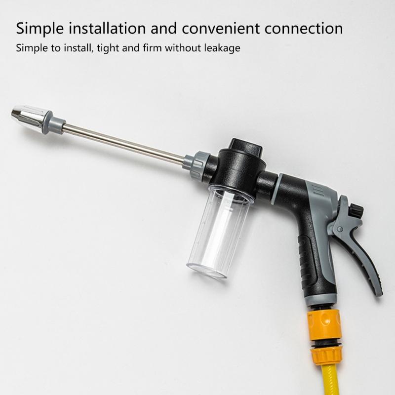 Ergonomic Outdoor Cleaning Tool Car Washer Guns With Removable Soap Bottle And 360 Degree Spray Adjustment for Garden