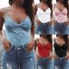 Moda femei sexy fără mâneci din dantela patchwork maiuri pentru plajă bluză