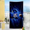Blue Energy Soccer Player Beach Towel Soft Durable Quick-Dry Comfortable Lightweight