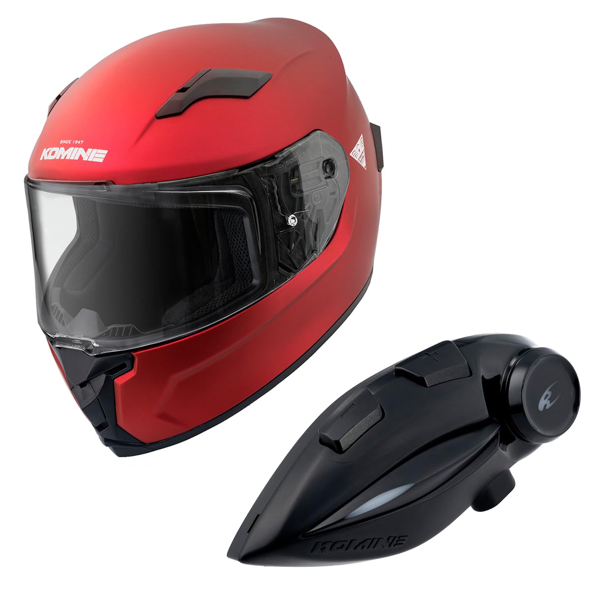 

KOMINE FL Full Face Helmet Motorcycle Intercom Mat Metal Red XL HK-170 + KK-902