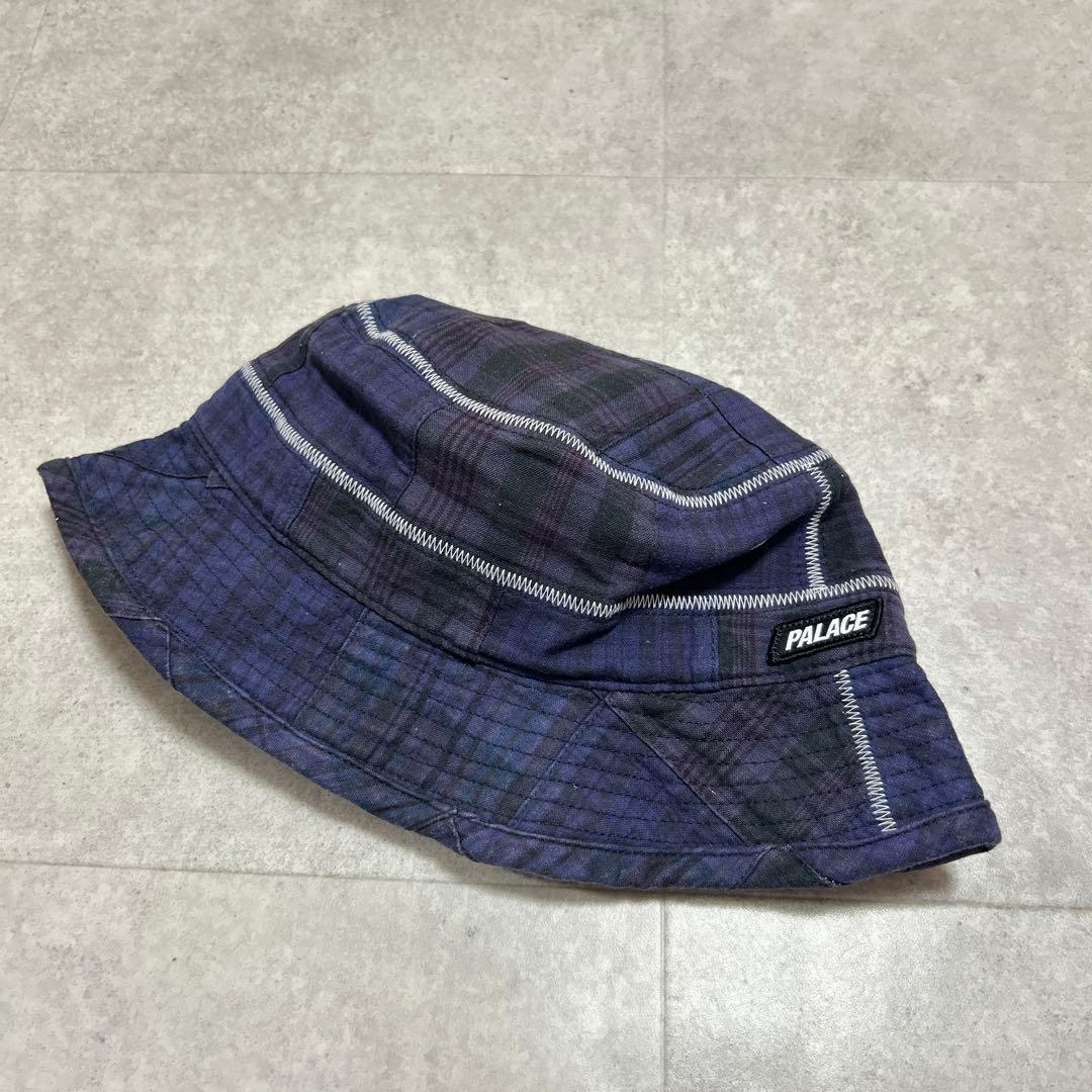 Used PALACE bucket hat plaid navy