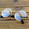 Full-Rim Gold Titanium Oversized Round Optical Glasses Frame – Lightweight Metal Eyewear for Men and Women