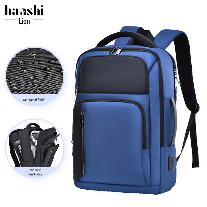 Men's Waterproof Multi-Function Business Backpack with USB Charging Port