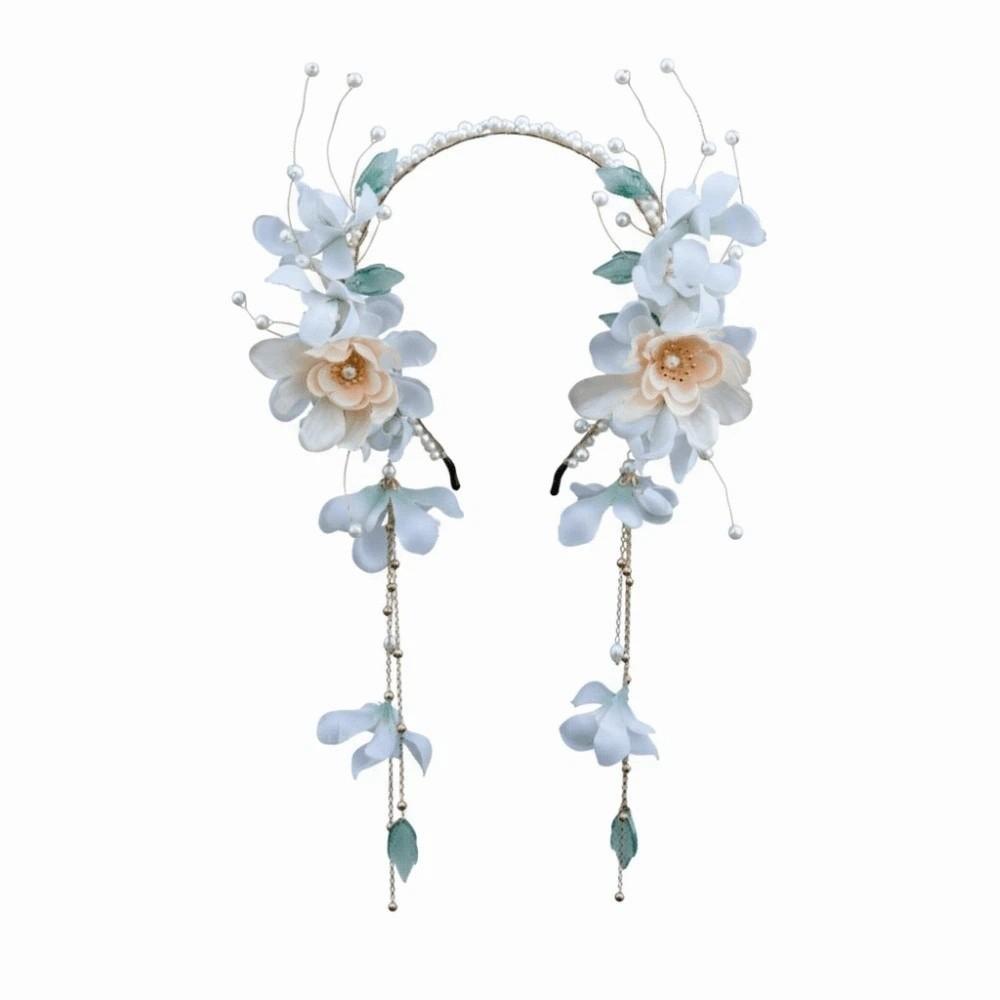 Crystal Chinese Ancient Hairband Beads Swaying Fairy Headwear Hanfu Tassel Hair Hoop  Cheongsam