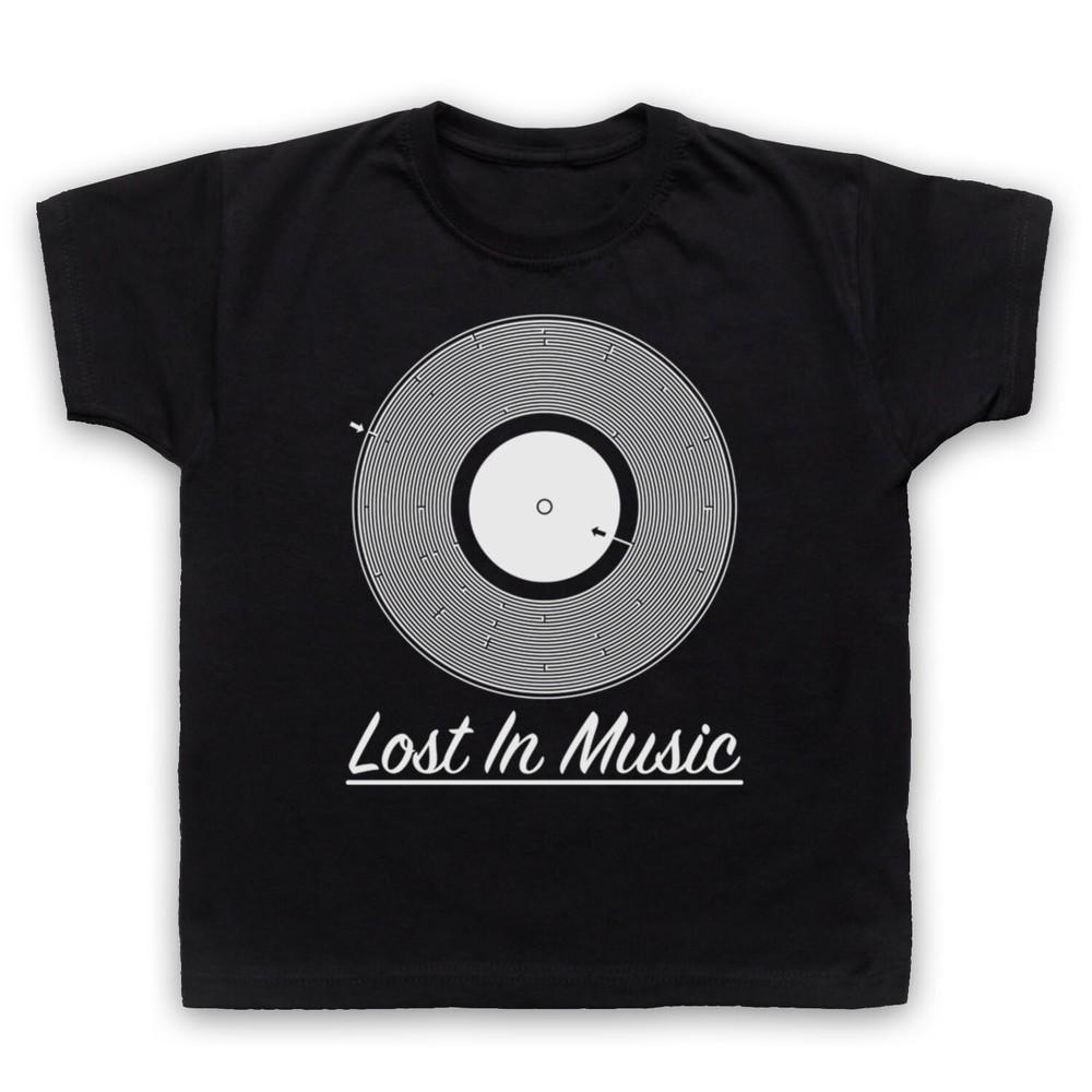 

Lost In Music Vinyl Record Groove Maze Vinyl Lover Kids Childs T-Shirt XL