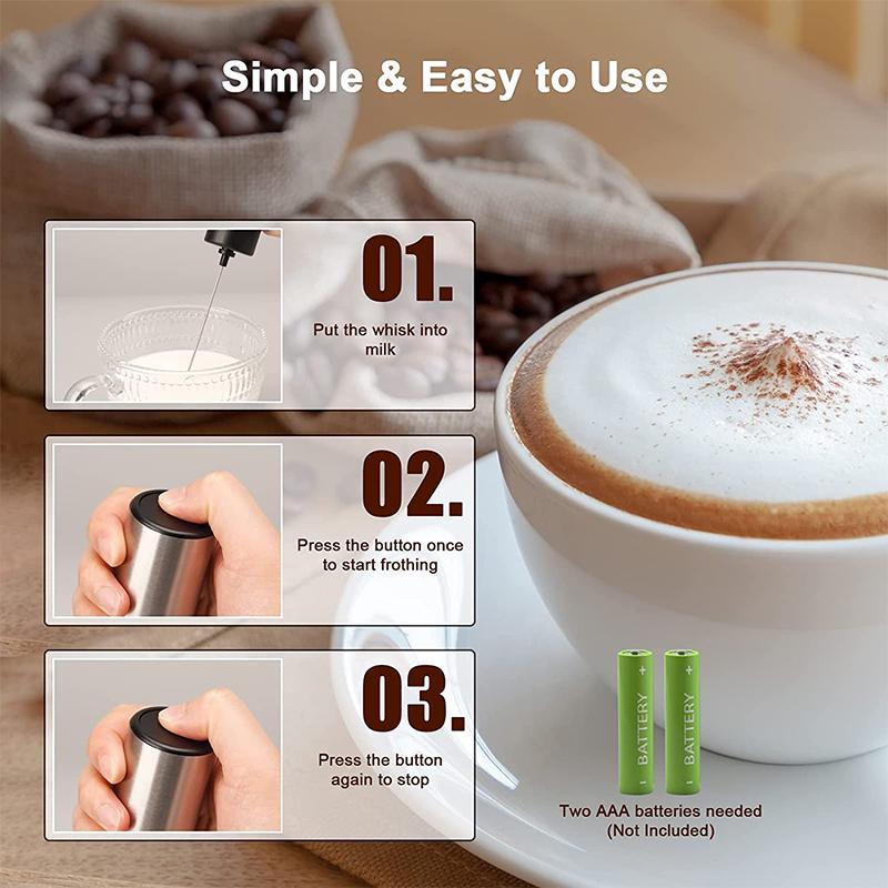 LMETJMA Electric Milk Frother Mini Foamer Coffee Maker Egg Beater for Chocolate Cappuccino Stirrer Portable Blender KC0470