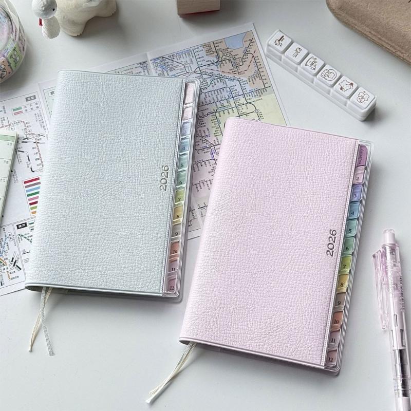2026 Weekly Planner 220 Sheets Dated Leather Academic Planner with Ribbon Bookmarks For Men Women Student Daily Planning