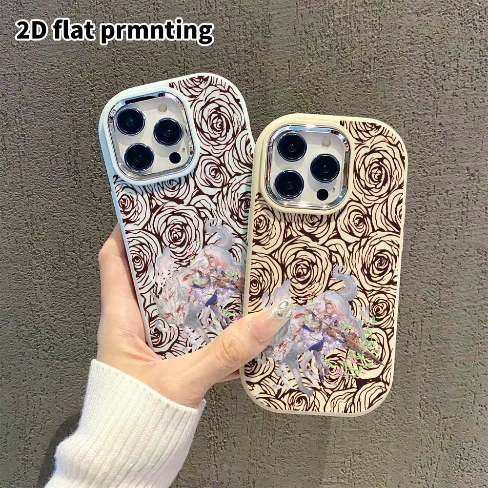 Phone Case: 2D Flat Design Suitable for iPhone 18 17 16 15 14 13 Pro Protective Case, Couple Style, Wolf and Girl, Christmas and Halloween Gift