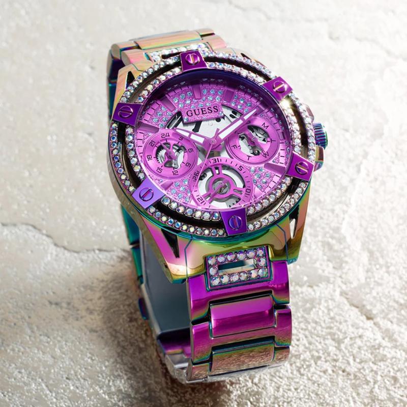 Guess Dámské duhové multifunkční hodinky GW0464L4