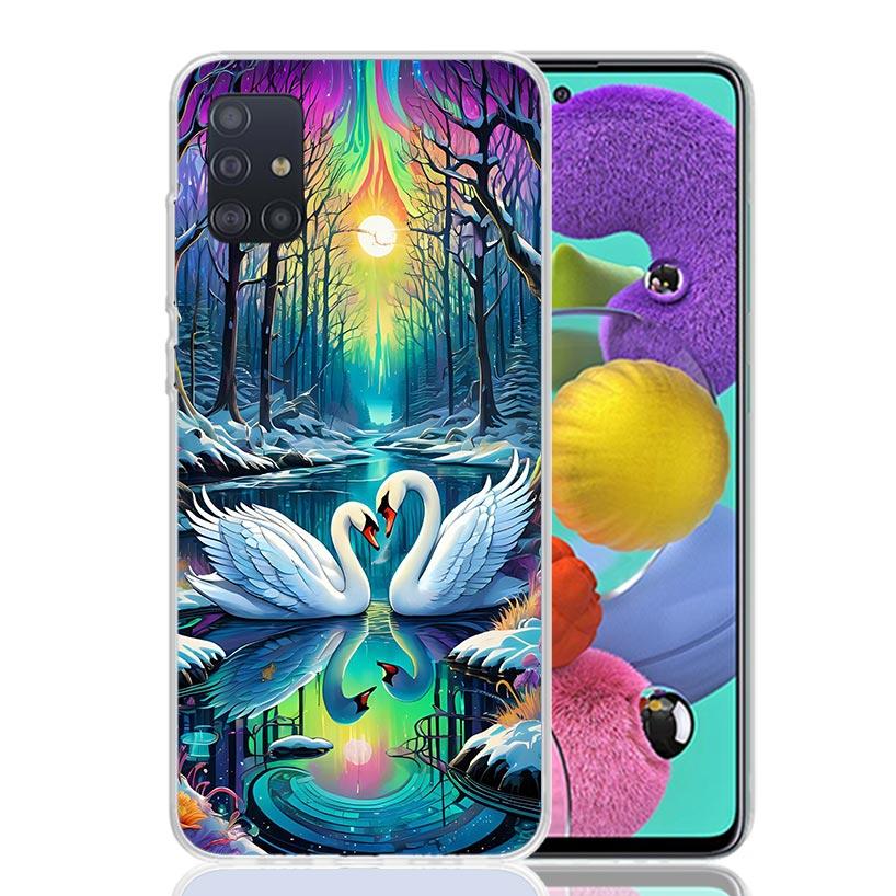 White Swan Grace Art Phone Case For Samsung Galaxy A52 A32 A22 A12 A02S A50S A30S A51 A31 AA71 Note 20 Ultra 10 S10 Plus Galaxy