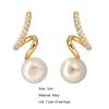 1 Pair Stud Earrings Twisted Rhinestones Jewelry Korean Style Faux Pearls Stud Earrings Jewelry Gifts