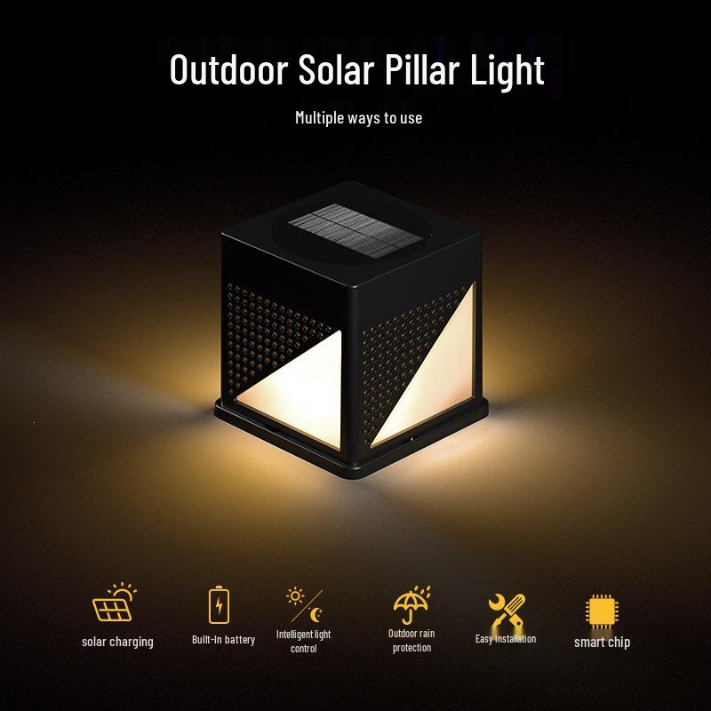 Waterproof Solar Post Cap Light for Outdoor Garden and Courtyard