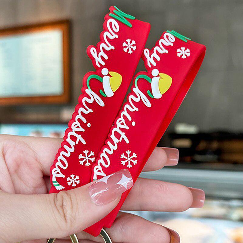 1 Pcs Santa Keychain Cartoon Claus Key Fob Cute Xmas Tree Keyring for Christmas Decoration Phone Backpack Purse Gift.