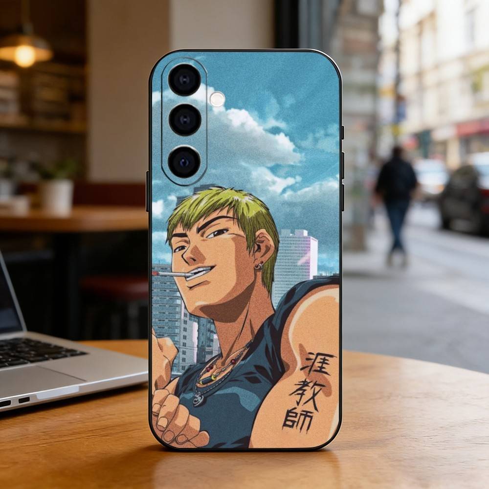 GTO-Onizuka T-Teacher Silicone Phone Case For Samsung Galaxy A73,A72,A71,A70,A53,A52,A51,Soft Silicone Black Cover
