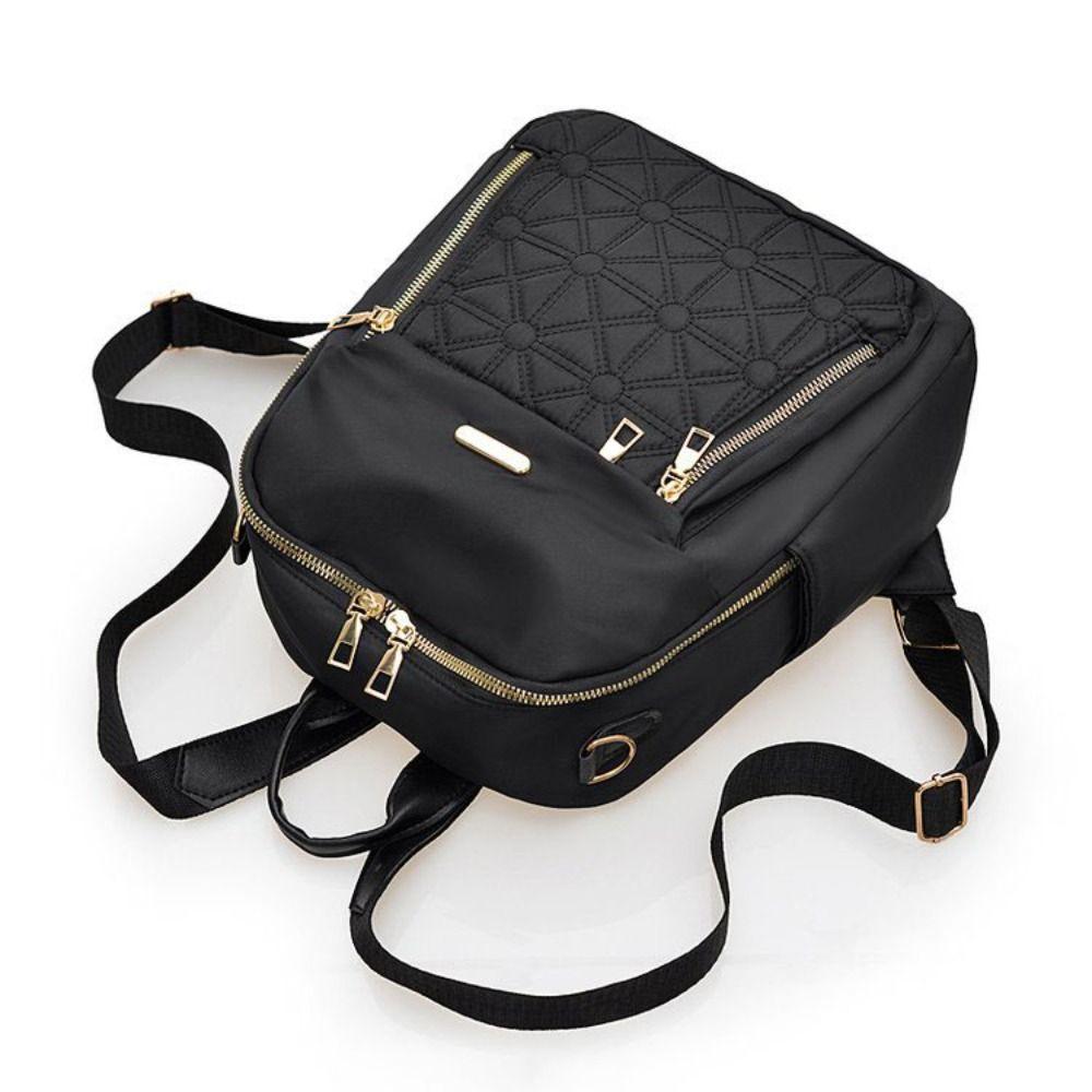 Multi-functional Solid Color Shoulder Bag Oxford Cloth Retro Backpack Simple Luxury Backpack  Lady