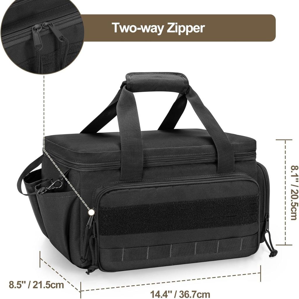 Heavy Duty Tool Bag 14Inch, Portable Two Way Zipper Tool Box Organizer Storage, Toolbox Organization Padded Handle Toolbag