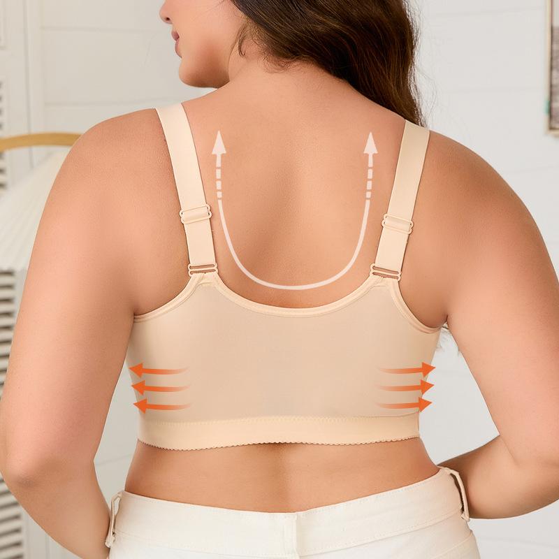 0XL-7XL Super Large Size Underwear European and American Size Adjustable Shoulder Strap Popular Printed Front Buckle Large Size Bra