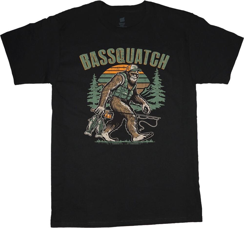 

Funny Bass Fishing Shirts Sasquatch Dad Gifts Fathers Day Bass Fishing Gear Unisex T-Shirt L