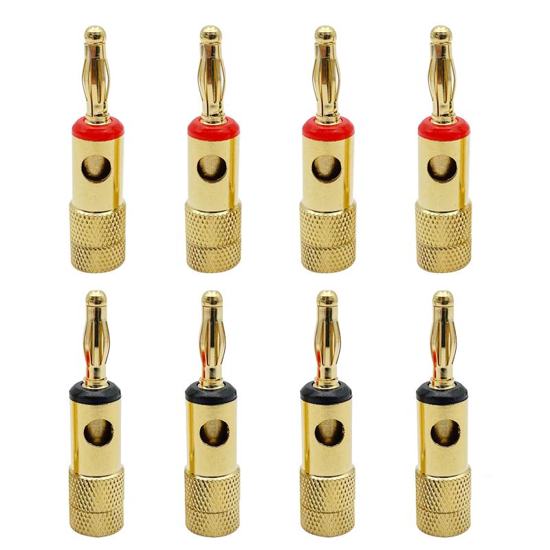 

20pcs/Set 4mm Banana Plug Pure Copper Gold Plated Speaker Wire Amplifiers Audio Video Connectors