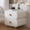 Cream Style Nightstand Leather No Assembly Modern Minimalist Bedroom Bedside Table Small Storage Cabinet New 2025