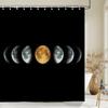 Moon Earth Starry Sky pattern Shower Curtains Waterproof Bathroom Decor 3D Printed Fabric with Hooks Decoration Shower Curtain