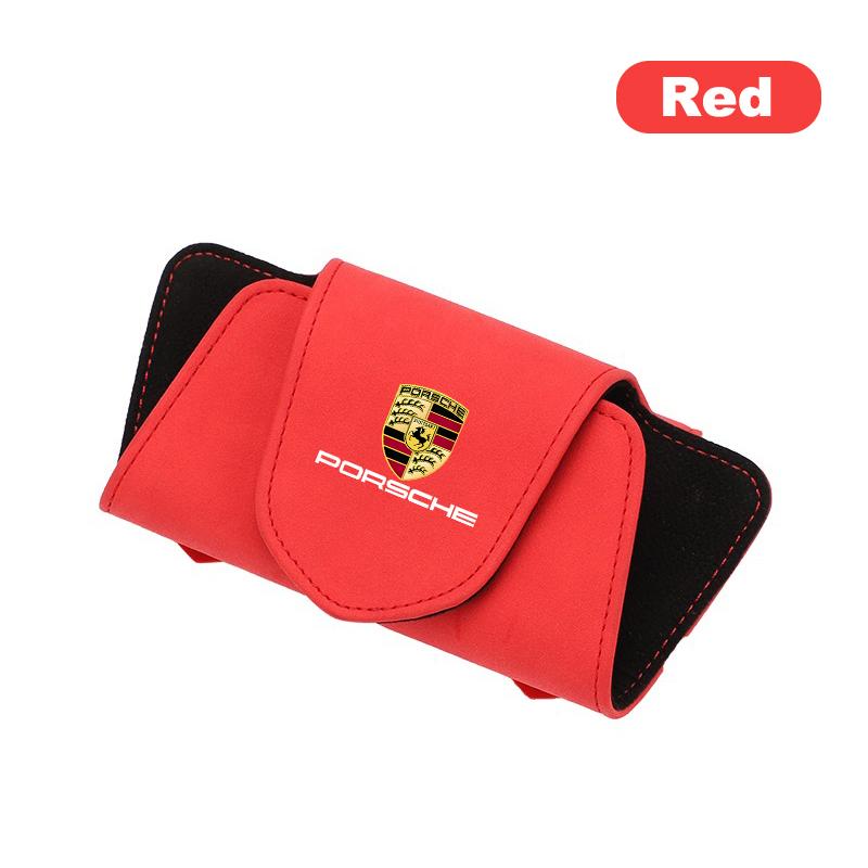 Car Glasses Case Sun Visor Sunglasses Storage Box Clips For Porsche Cayenne Panamera Macan Boxster 911 Carrera 928 944 Accessory
