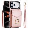 Ring Lanyard Leather Multi Card Wallet Phone Case for iPhone 18 Pro Max 17E 17 Air 16E 16 Plus 15 14 13 12 11 Flip Stand Cover