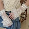 Elegant Lace Gloves With Rhinestone Bow Decor For Weddings Parties And Daily Outfits Soft Nylon Arm Sleeves