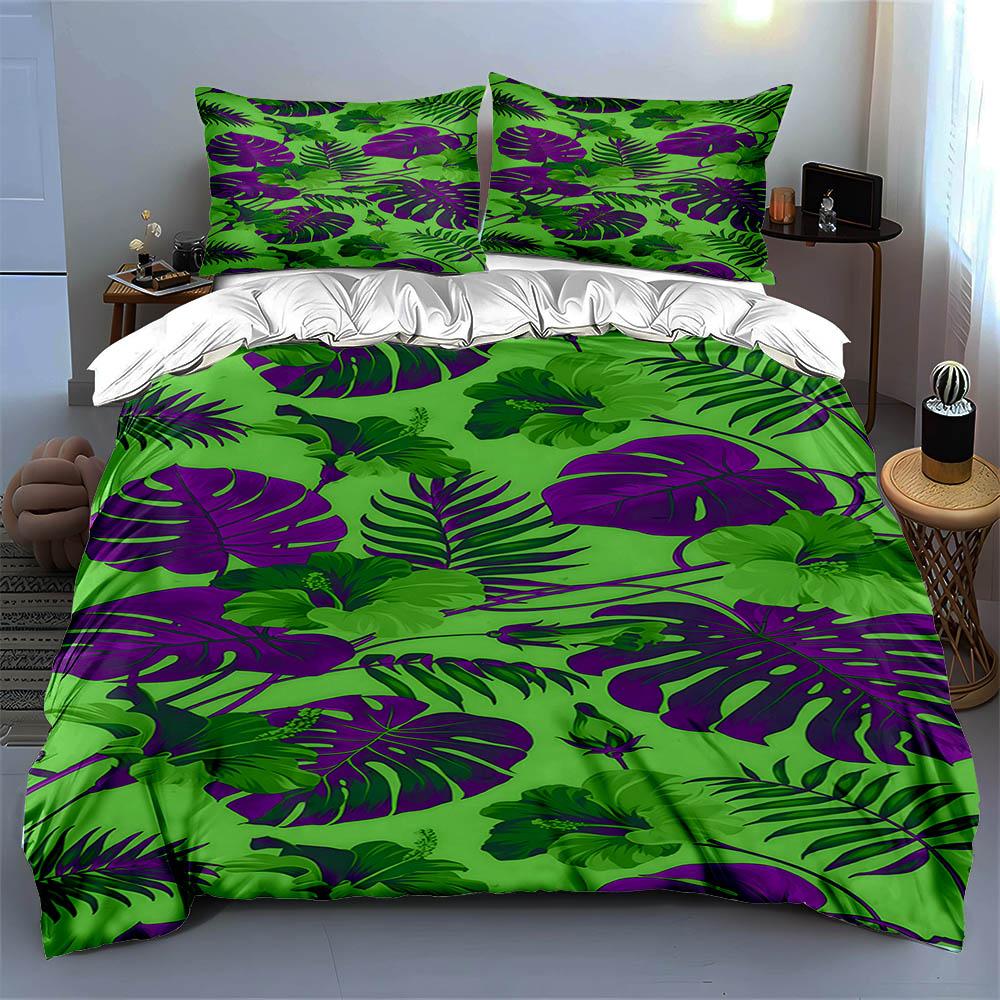 Tropical, Leafy, Vibrant. Bedding Duvet Cover Sets Duvet Covers Pillowcases Gifts (1 * Duvet Cover 2 * Pillowcases, Without Duvet Insert)
