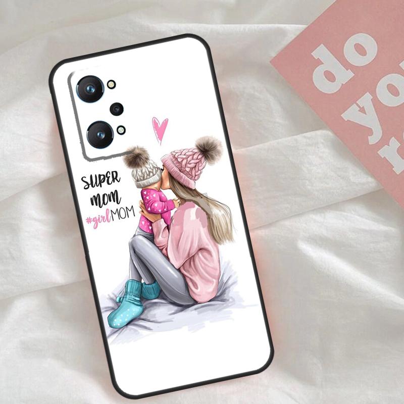 Baby Mother Brown Girl Family Case For Realme C75 C63 C61 C65 C67 C55 C51 C53 C35 C71 15 11 12 13 14 Pro Plus GT6 GT7 Pro