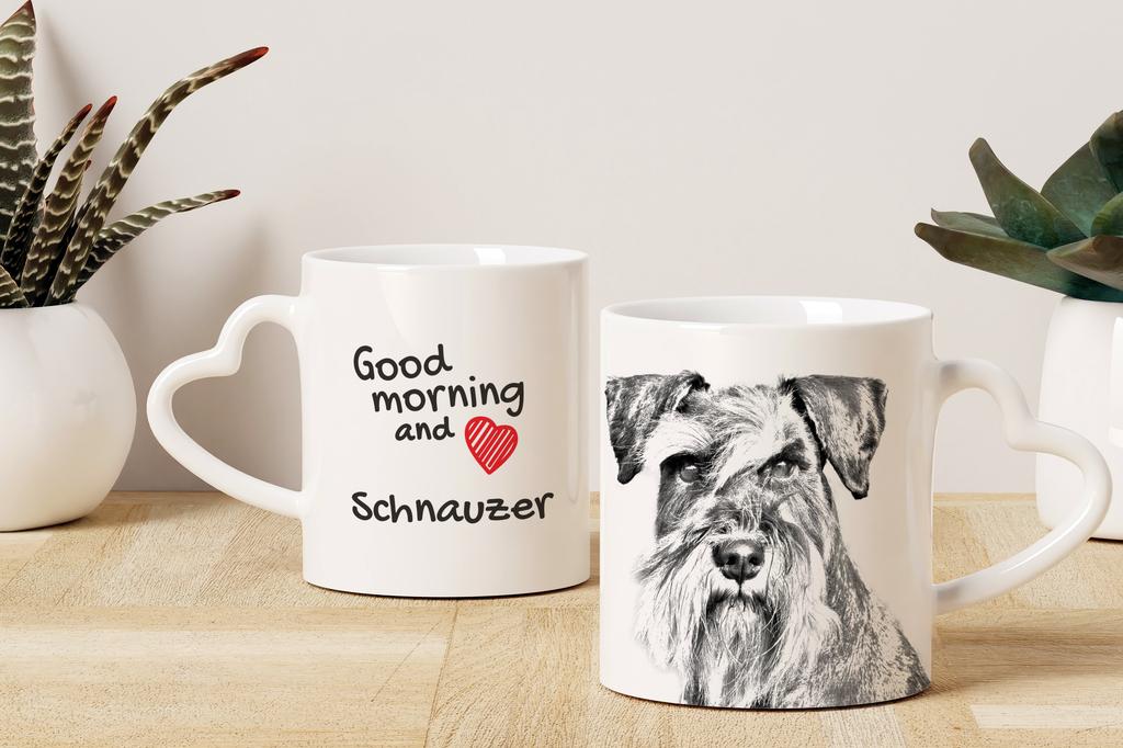 Schnauzer - Cup with a Dog, Adorable Cup with a Heart-shaped Handle, Universal Gift from the Art-Dog Brand