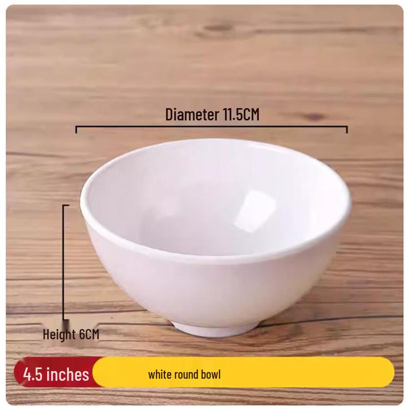 Langxi White Melamine Bowl Set