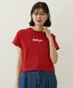 Milkfed Casual ICING LOGO COMPACT Red Women's S/S TEE,