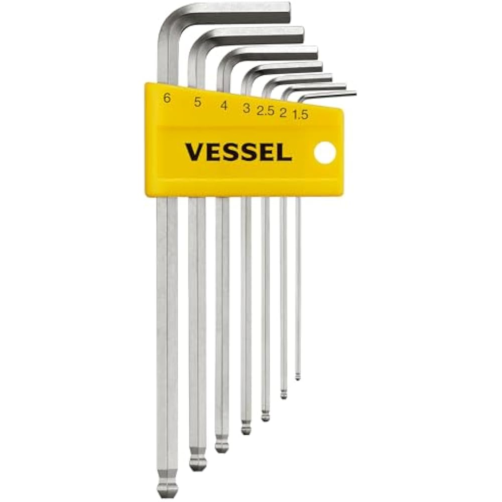 VESSEL (VESSEL) Hexagon Bar Ball Point L-Type Wrench Set of 7 8307BP