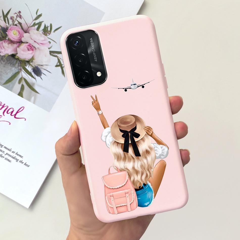 Für OPPO A93 5G Hülle Oppo A74 5G CPH2197 CPH2263 Modisches Mond Design Weiches Silikon Schutzhülle Handyhüllen