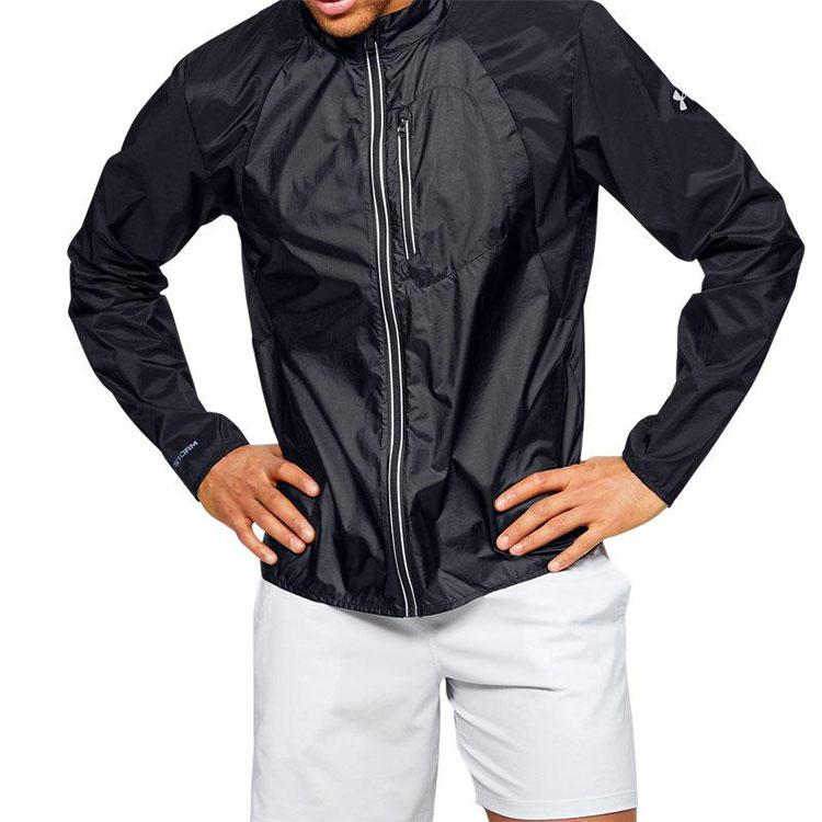 Under Armour Impasse Casual Running Sports Protective Stand Collar Jacket Men Jacket Black 1350941-001