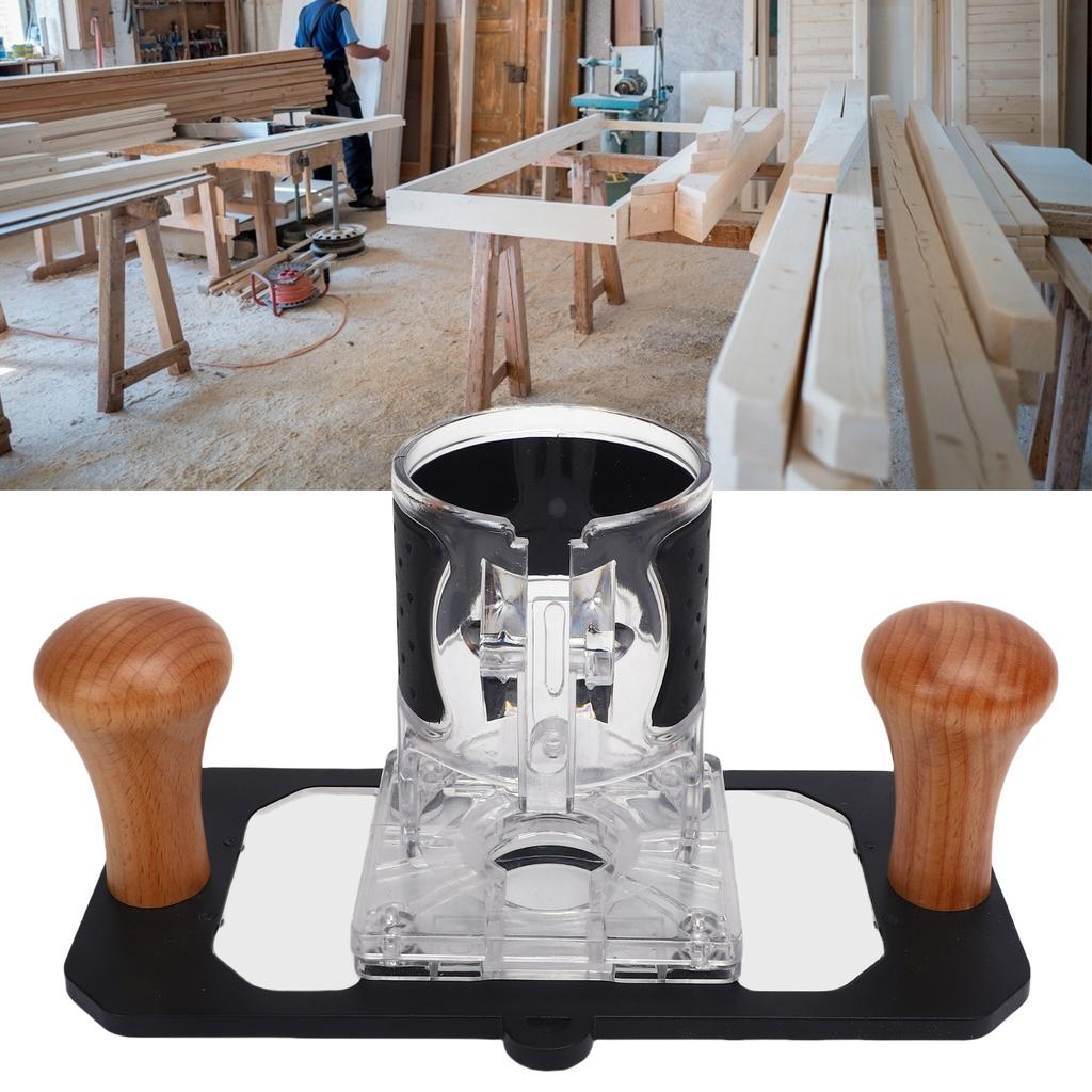 Woodworking Trimmer Router Base Multifunctional Carving Milling Base with Transparent Cover for Engraving Machines