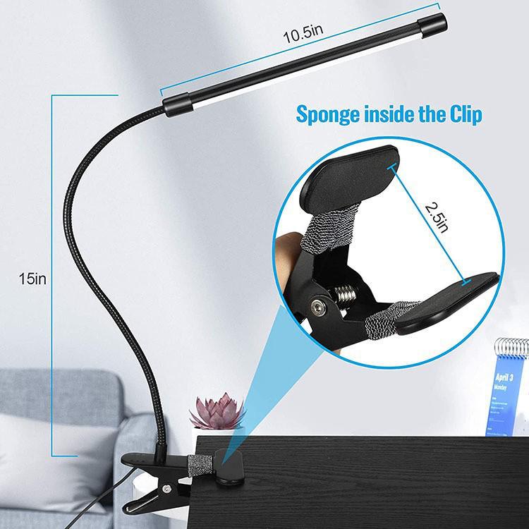 LED Clip-on Desk Lamp with Eye Protection for Dormitories and Bedrooms