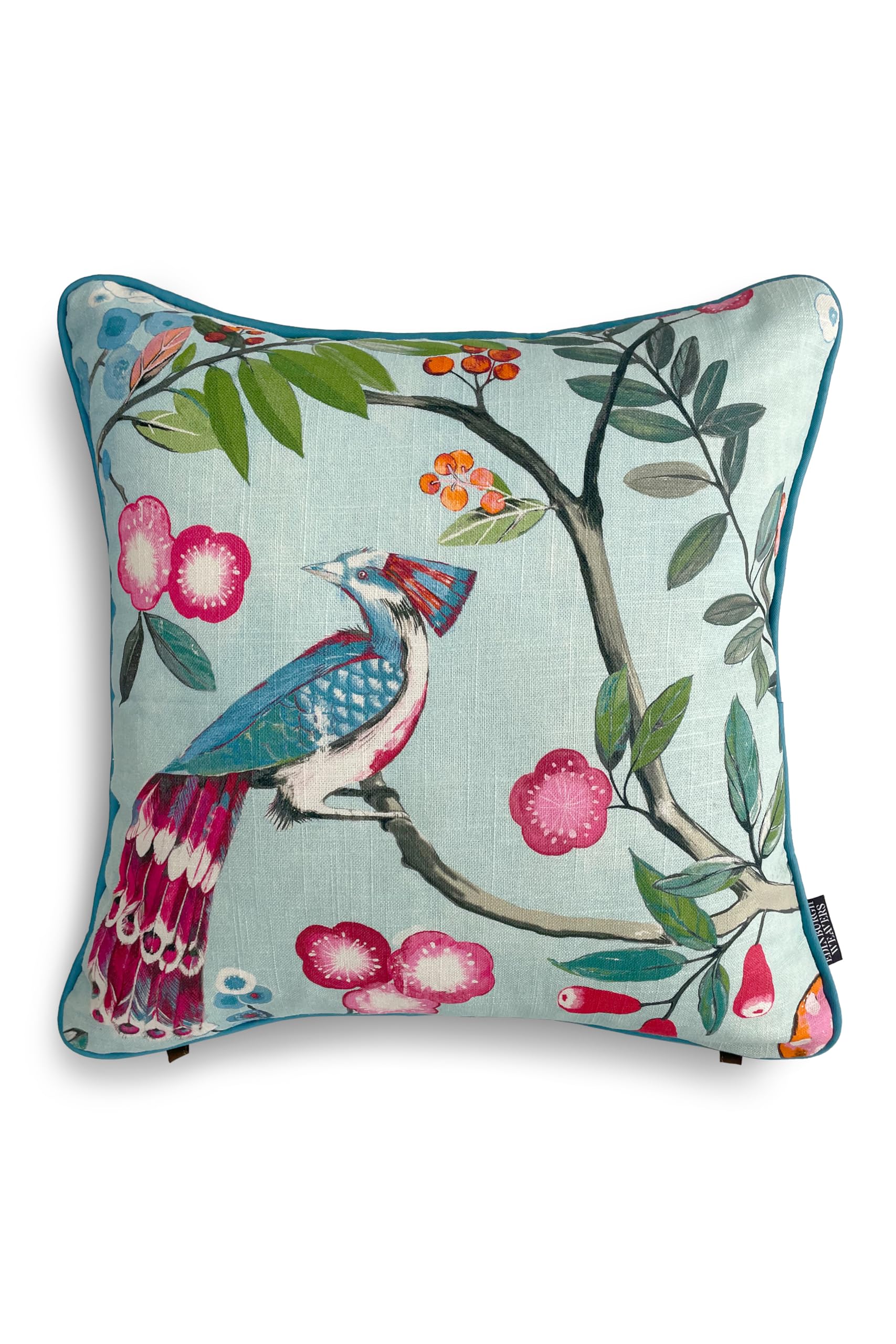 

Out Style Cushion British Directly Sewn in Linen Sapphire Cover, Fabric, Imported, Japan, (Cersei Ume, Blue, 45x45cm)