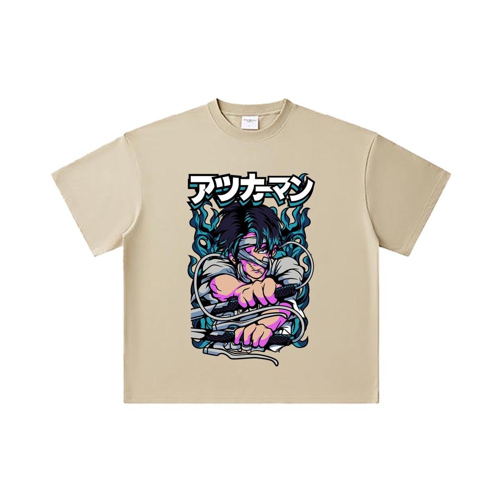 260 GSM Double Yarn 32 Count 100% Cotton Attack On Titan V7 Levi Print Unisex Heavy Cotton T Shirt