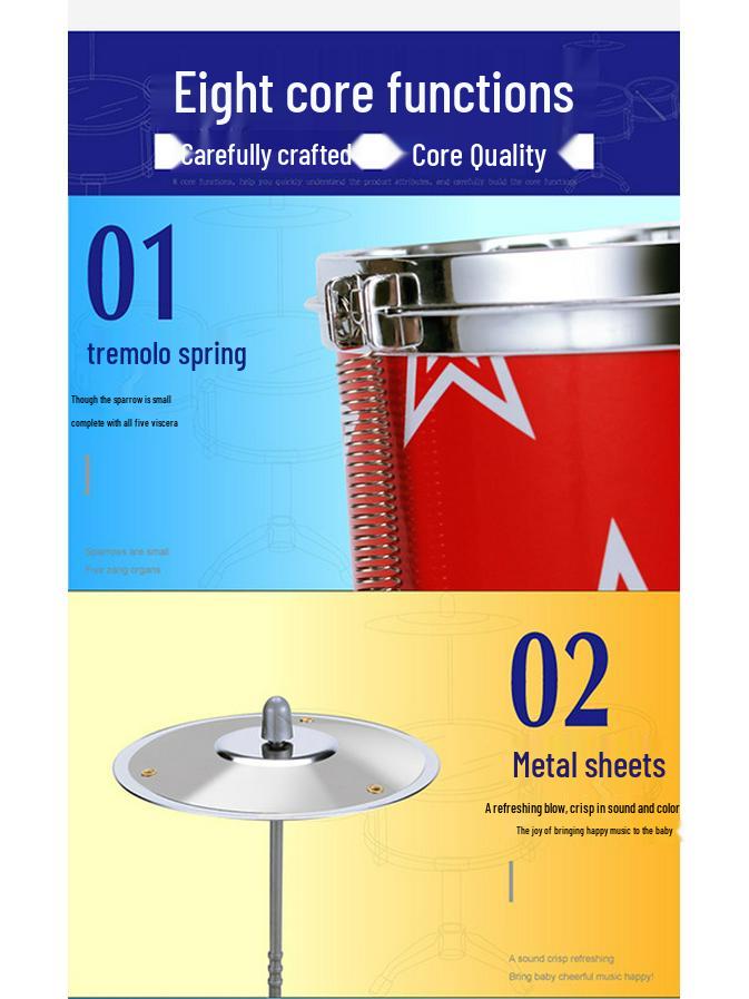 Kids' Jazz Drum Set - Beginner Percussion Instrument Toy