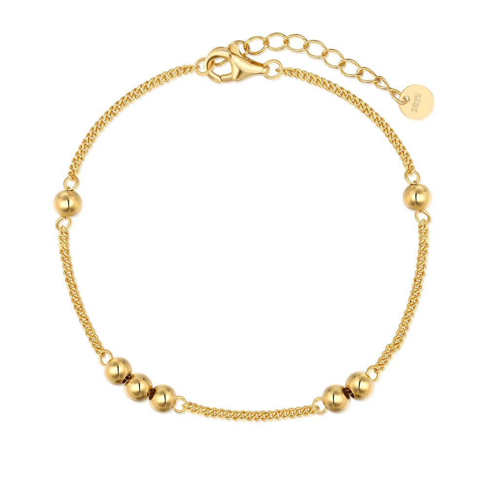 Korean 925 Sterling Silver Beaded Necklace for Women - Simple, Irregular Design Clavicle Chain