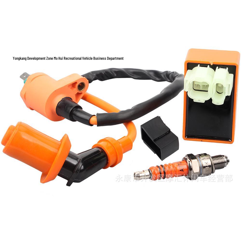 GY6 50-150CC High-Voltage CDI Igniter Coil & A7TJC Spark Plug for Scooter, Motorcycle, ATV, Four-Wheeler, Beach Buggy