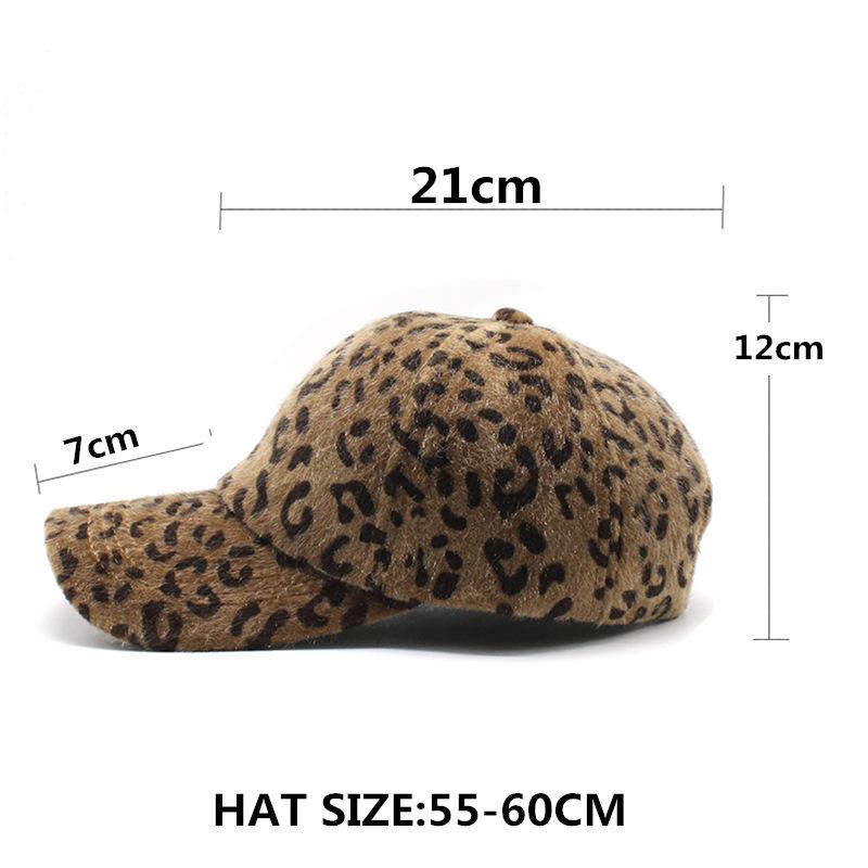 Hat Female Sexy Leopard Print Baseball Cap Retro Personalized Cap Versatile Thickened Warm Student Hat