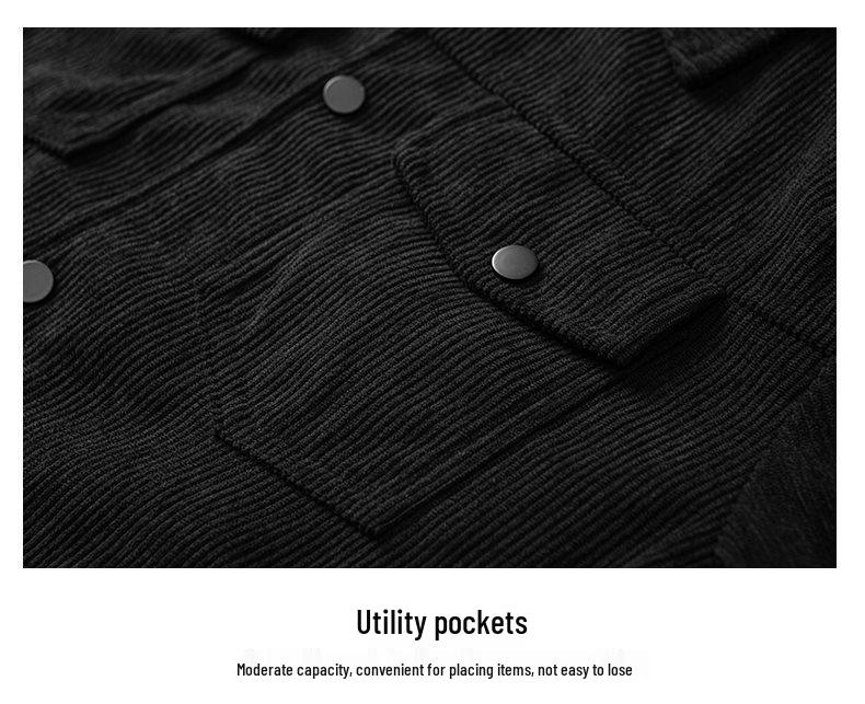Spring/Autumn Men's Trendy Corduroy Lapel Jacket 2026