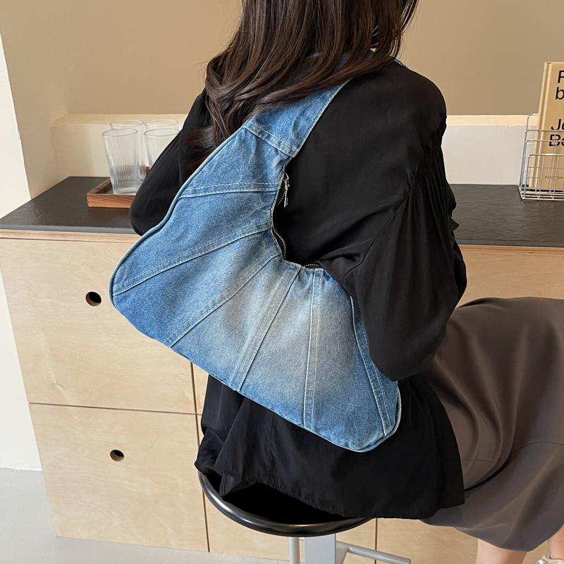 Denim Half-moon Shoulder Bags for Women Women's Bags and Purses Female Bags Large Bag